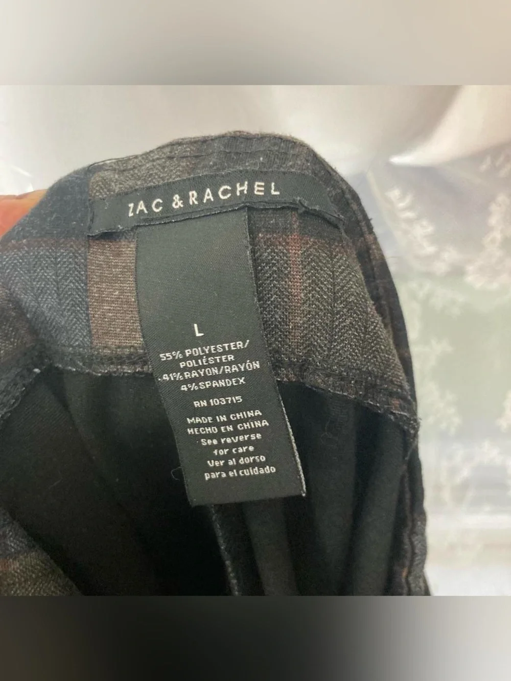 Grey plaid leggings Zac & Rachel L